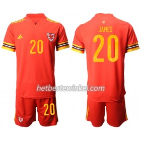 Wales Daniel James 20 Voetbaltenues Kind Thuis EK 2020 - SS (+ Korte broeken)